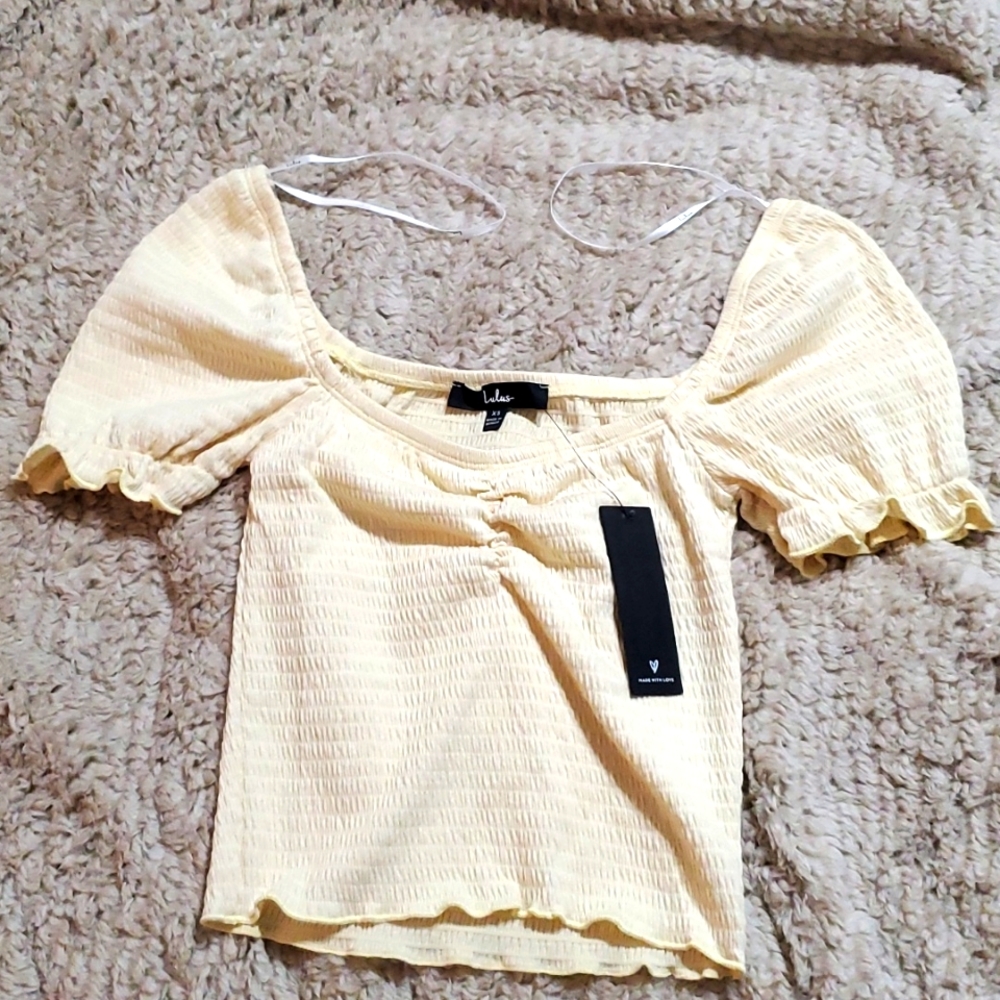 Lulus Yellow Crop Top XS